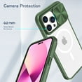 thumbnail image 6 of ELEHOLD Clear Acrylic Case for iPhone 14 Pro Max Crystal Transparent Sliding Lens Cover Anti-Yellowing Anti-Fingerprint Shockproof Case Compatible with MagSafe (6.7 inch),Olive, 6 of 6