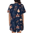 thumbnail image 3 of Picia Autumn Leaves With Blue Pajamas Sets for Women Soft Short-Sleeved Pjs with Lounge Shorts Two Piece Sleepwear-Large, 3 of 9