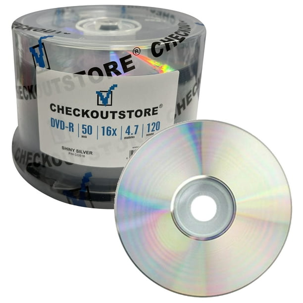 Checkoutstore 100 Grade A 16x Dvd R 4 7gb Shiny Silver Walmart Com Walmart Com
