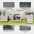 thumbnail image 4 of 7-Piece Outdoor Patio Furniture Set, PE Rattan Sectional Sofa with Waterproof Cushions & Coffee Table, Modern Patio Conversation Set for Porch, Balcony, Backyard, 4 of 8