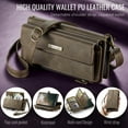 thumbnail image 4 of Allytechgroup Wallet Case for Samsung Galaxy S24 with Credit Card Slot, RFID Blocking PU Leather Flip Case with Shoulder Strap Wrist Strap Compatible with MagSafe Shockproof Cover, Coffee, 4 of 13