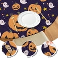thumbnail image 4 of Fitted Halloween Round Tablecloth with Elastic Edge - 52 Inch Spooky Table Cover for Dining Kitchen Party, Washable, 4 of 6
