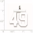 thumbnail image 2 of Sterling Silver Silver/Rhodium-Plated Polished Number 49 Charm (24 X 20) Made In United States qpl49, 2 of 5