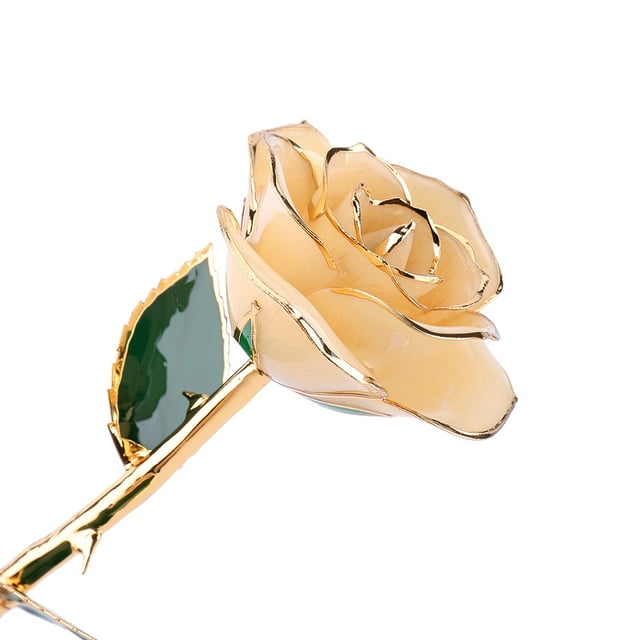 Rosa chapada en oro flor sumergida en oro rosa portátil de 24 quilates para regalo de aniversario para novia para el día de San Valentín para decoración de boda ANGGREK Otros