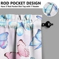 thumbnail image 4 of 3-Piece Kitchen Valance & Tier Curtains - Romantic Butterfly & Flowers, Light Filtering Window Panels, 4 of 5