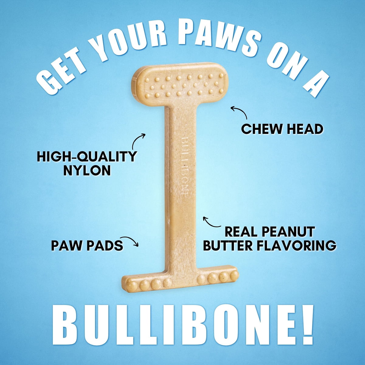 Bullibone Small Beef Dog Chew Toy Nylon Bone - Beef Flavored chew toys for small dogs - 3 Pack