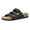 Navy Nappa, variant on Cushionaire Lela Cork Footbed Sandal for Women - Triple Band Slide Sandal with Genuine Suede Insoles and Comfort