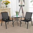 thumbnail image 1 of Costway 2PCS Patio Chairs Outdoor Dining Chair 11.5 lbs Of Eachtough Garden Deck Yard W/Armrest Black, 1 of 10