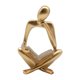 thumbnail image 1 of Colección de obras de arte de resina de estatua de pensador para regalo del hogar Figura de adorno dorado para Bien, 1 of 9