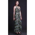 thumbnail image 3 of Bimba Floral Women Printed Crew Neck Side Slits Halter Dress Long Evening Gown-XX-Large, 3 of 6