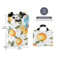 thumbnail image 2 of Yayeee Freestanding Laundry Hamper with Handle Collapsible Large Storage Basket for Clothes, White Watercolor Oranges, 2 of 7