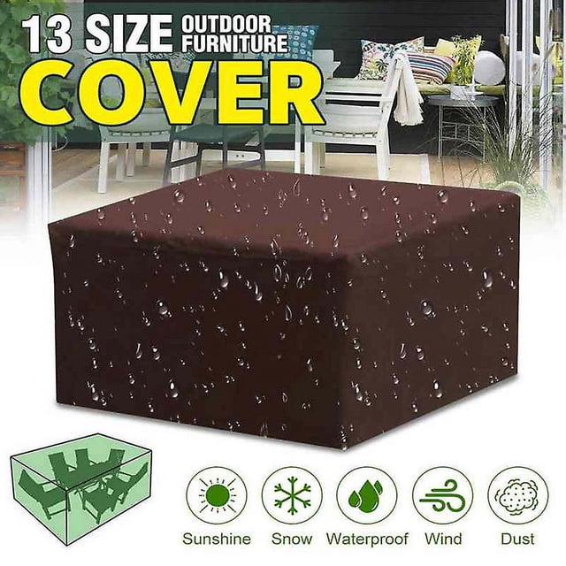ZHAOCHENG Juego de muebles de jardín, funda para sofá seccional para exteriores, fundas para juego de mesa y silla para exteriores, resistentes al agua, marrón, 180x120x70cm