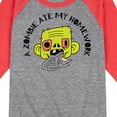 thumbnail image 3 of Instant Message - A Zombie Ate My Homework - Toddler & Youth Raglan Graphic T-Shirt, 3 of 7