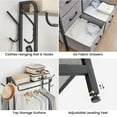 thumbnail image 3 of M optimized Clothes Rack with 6 Drawers, Storage Organizer with Metal Frame and Wooden Top, Industrial Clothing Rack with Hanging Rods & 4 Side Hooks for Bedroom, Hallway, 3 of 4