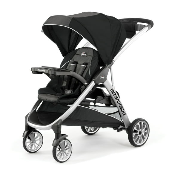 Chicco BravoFor2 Standing/Sitting Double Stroller - Iron (Black/Grey), New