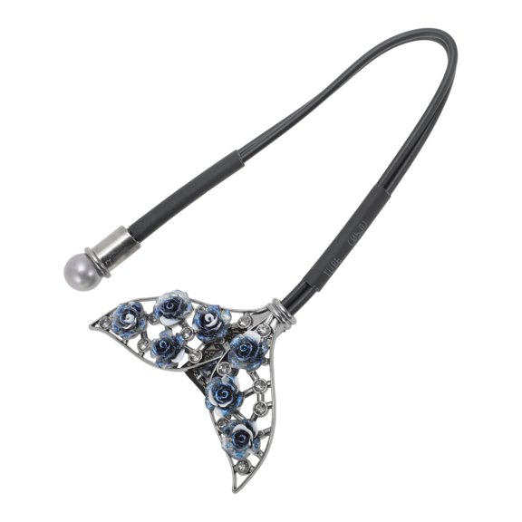 Unique Bargains 1 Pc Fish Tail Floral Hair Clips for Home Blue