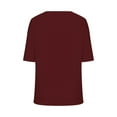 thumbnail image 6 of Penkiiy Womens V Neck Cropped T Shirts Casual Summer Crop Tops Half Sleeve Solid Color Crop Baisc Tees M Wine, 6 of 6