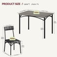 thumbnail image 2 of Kitchen mesa set con sillas - 5-piece dining set para 4, metal y wood rectangular mesa, 4 forrado sillas, ideal para para small space apartments, cement gray, 2 of 7