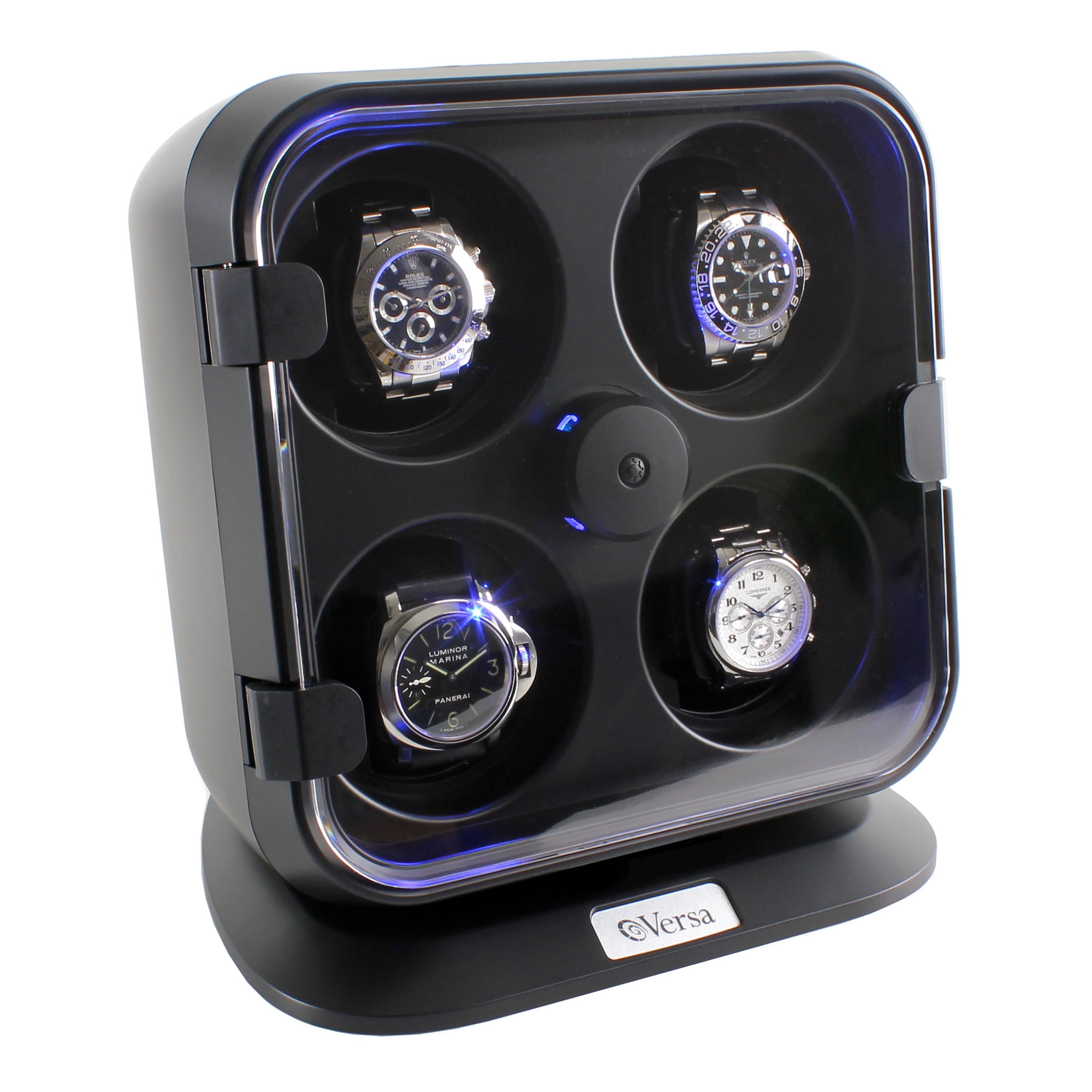 Versa Quad Watch Winder with Light in Black