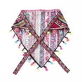 thumbnail image 5 of HuangHuanChen Boho Headbands for Women Tie-Back Triangle Head Scarf Head Kerchief Headband Knit Head Wrap Hair Scarves Headband for Women Non Slip Boho Triangle Tassel Bandana Red One Size, 5 of 6