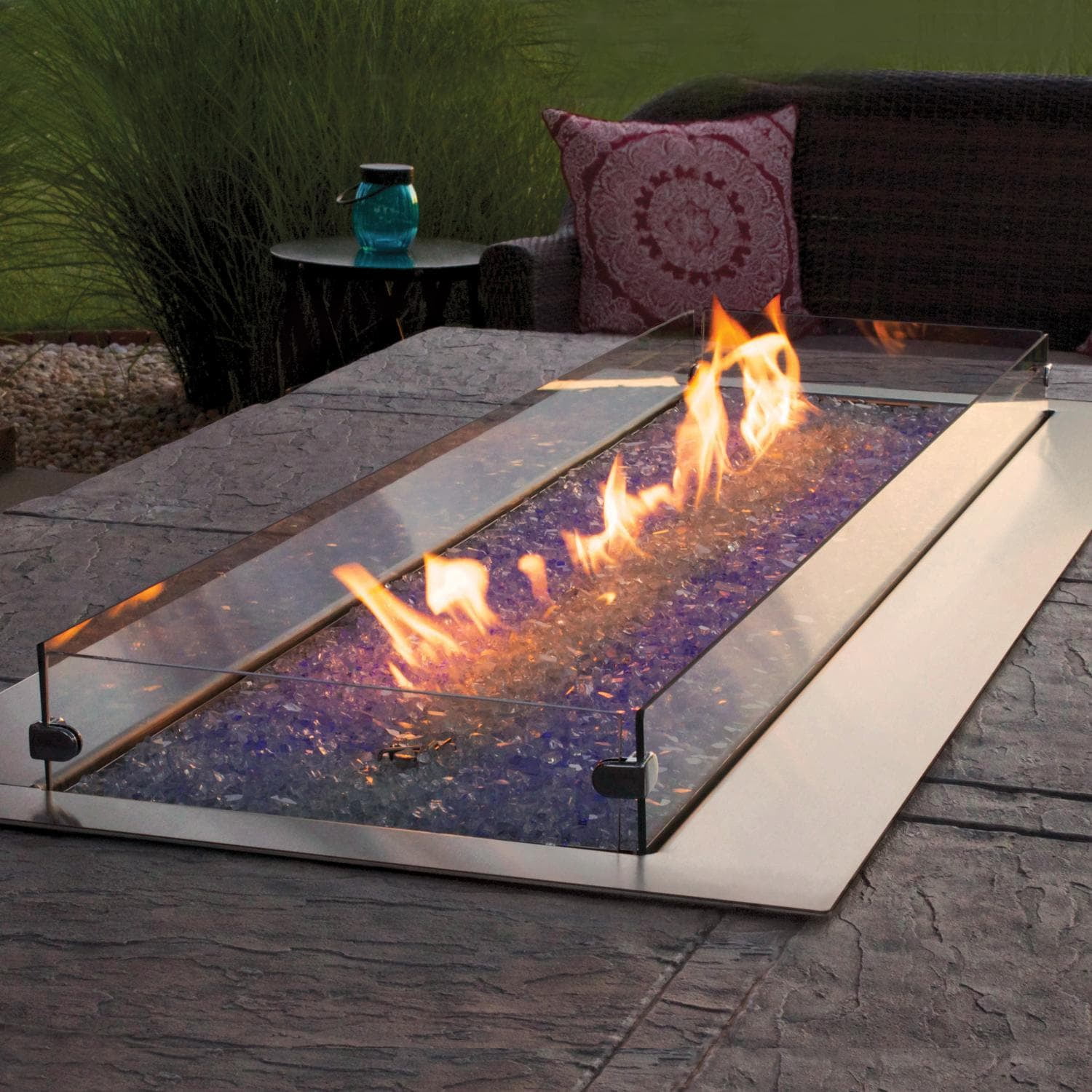 Empire OL60TP18P 60 in. Propane Manual Linear Fire Pit LED, Multi Color