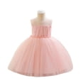 thumbnail image 2 of LYMAYTER Toddler Kids Girls Sleeveless Princess Dresses Flower Tutu Holiday Dress Tulle Pageant Princess Party Holiday Ball Gown 1-7T, 2 of 11