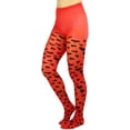 thumbnail image 5 of ToBeInStyle Womens Valentine Opaque Pantyhose w/Large Hearts - Red w/Black Hearts - One Size, 5 of 6