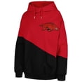 thumbnail image 2 of Women's Gameday Couture Cardinal/Black Arkansas Razorbacks Matchmaker Diagonal Cowl Pullover Hoodie, 2 of 4