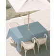 thumbnail image 3 of 52x70 Inch Outdoor Tablecloth with Umbrella Hole Zipper Rectangle Vintage Haze Blue Rectangular Tablecloths Outside Waterproof Farmhouse Retro Solid Color Linen Texture Patio Table Cover for Picnic, 3 of 8