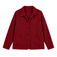 thumbnail image 4 of Tqcoqu Womens Button Front Corduroy Jacket, Solid Lapel Collar Long Sleeve Open Shirt Coat with Pockets, 2026 Fall Trendy Clothes, 4 of 6