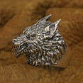 thumbnail image 6 of 925 Sterling Silver Details Wolf Man Ring Biker Punk Jewelry TA323 Small Model US Size 8.5, 6 of 17