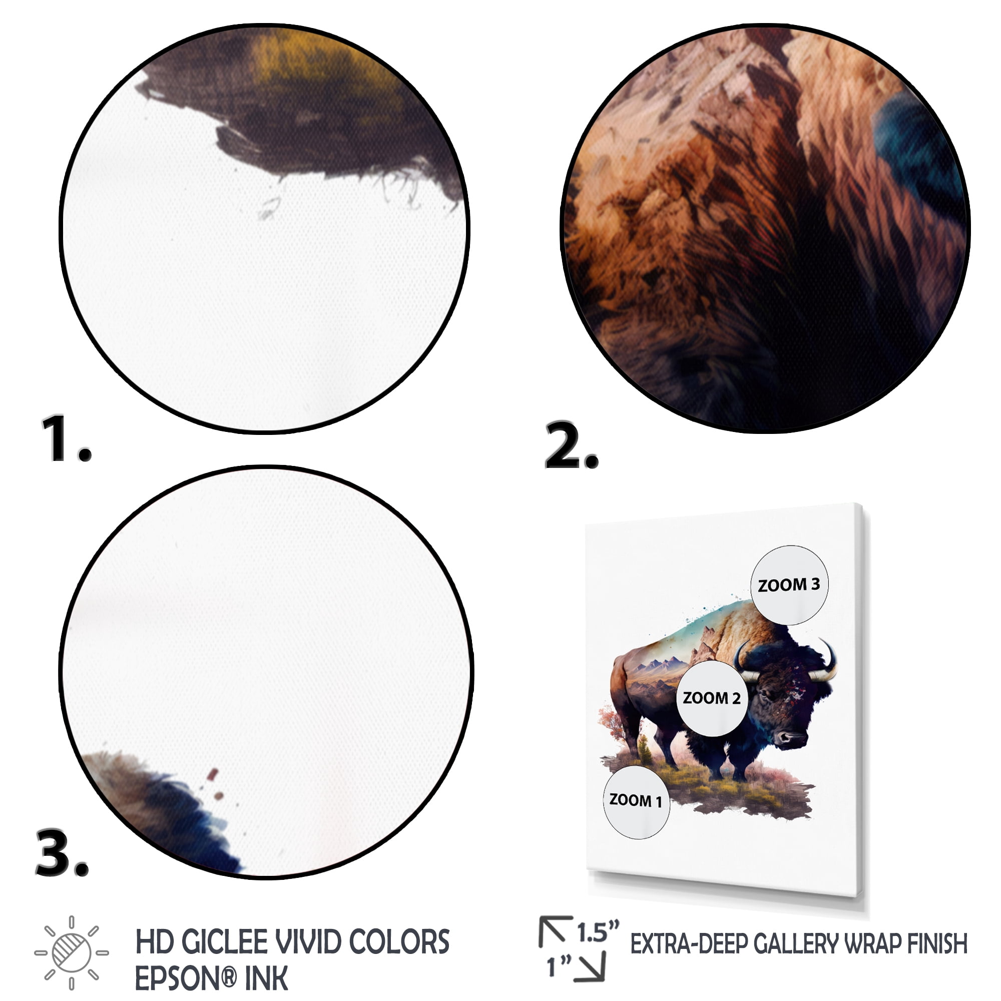 Designart Double Exposure Of A Bull With Nevada Landscape Canvas Wall Art