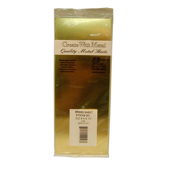 K&S 0.032 in. X 4 in. W X 10 in. L Mill Brass Sheet Metal