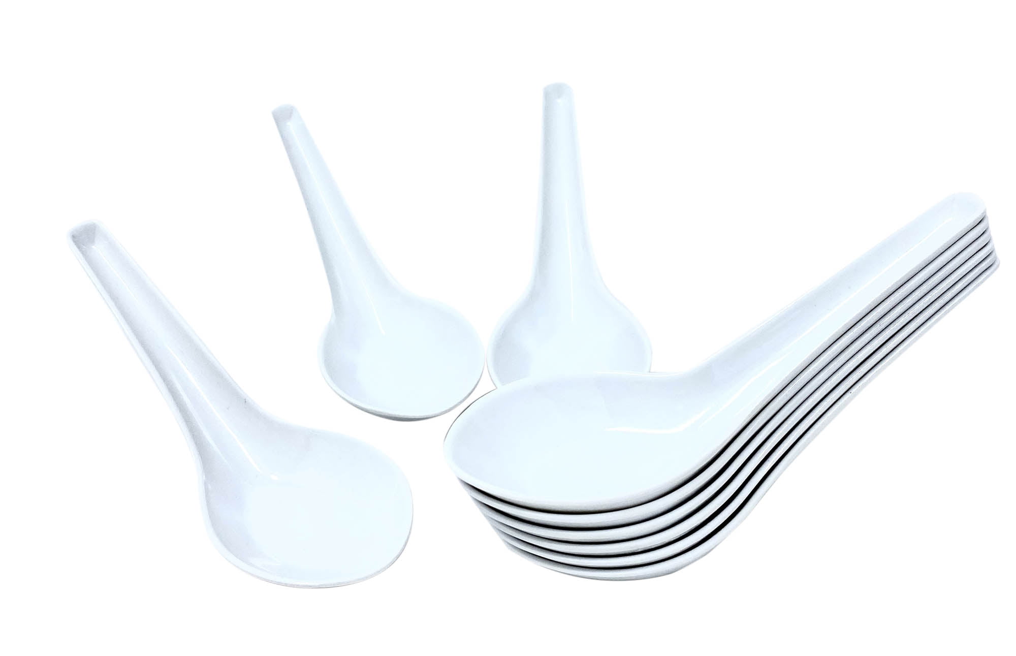 Priya Home Ceramic Porcelain Asian White Melamine Soup Spoon 504 Case 