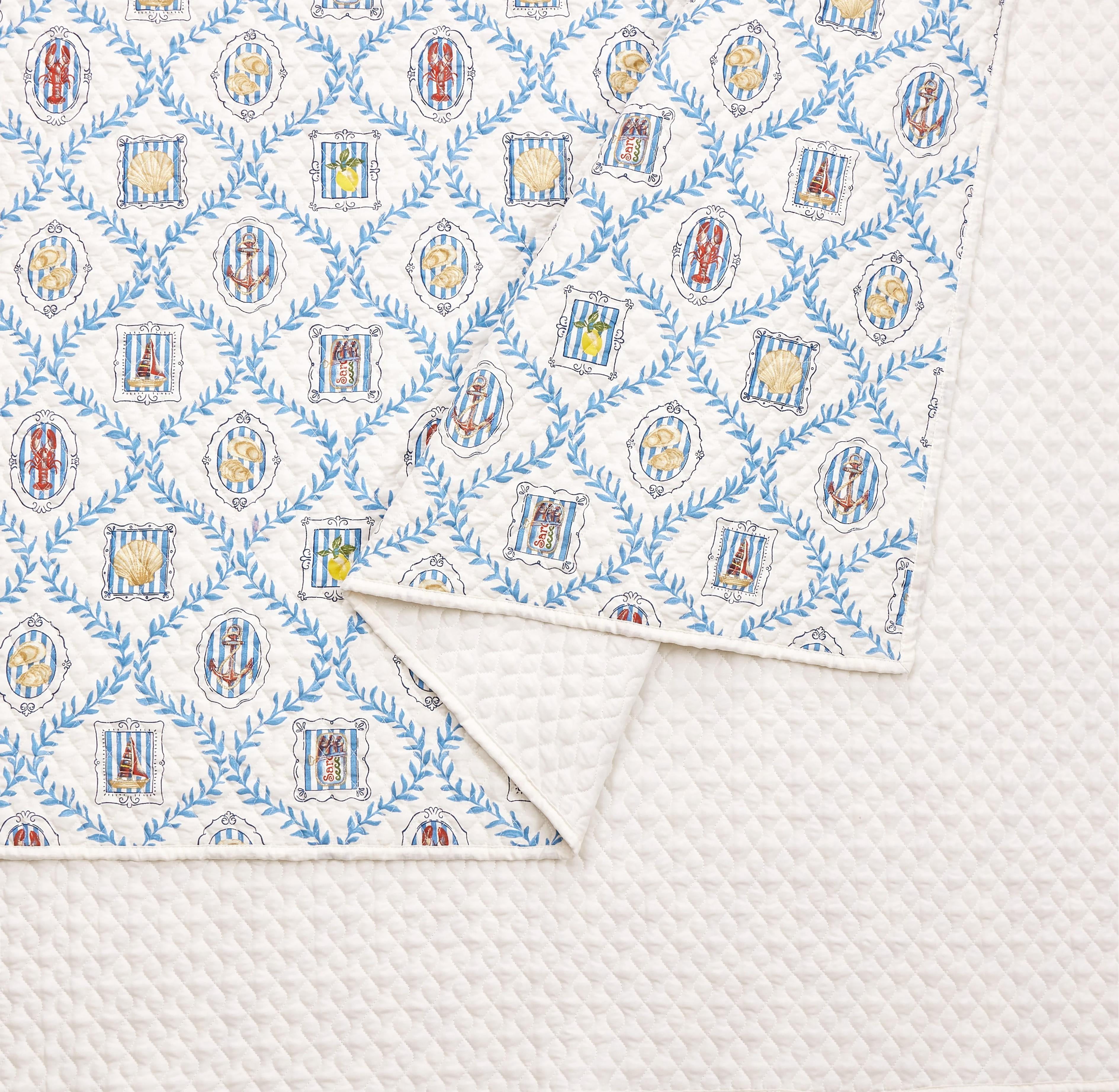 Modern Heirloom Coastal Tides Microfiber Lightweight 3-Piece Full/Queen Quilt Set, Multi