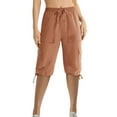 thumbnail image 1 of AherBiu Cargo Shorts for Women Drawstring Elastic High Waisted Short Active Cargo Pants with Multi Pockets, 1 of 4