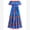 Blue, variant on Girls Mexican Dress Spring Summer Floral Print Off-Shoulder Ruffle Traditional Folk Maxi Dress Belted Cinco De Mayo Fiesta Sundress 11-12 Years Black