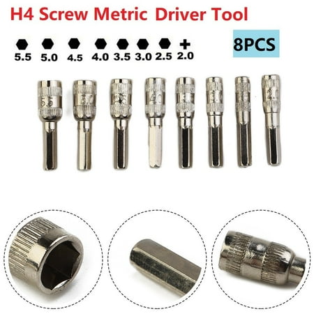 

BUYISI H4 Screw Metric Driver Tool Drill Bit PH2.0/M2.5-5.5mm Hex Shank Hex Nut Socket