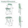 thumbnail image 4 of GRANDPATIO 3-Piece Foldable Bistro Set with Round Table,  All-Weather Steel Frame, No Assembly, Multi-Color Outdoor Patio Furniture for Garden/Beach, Garden-Pea Green, 4 of 6