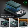thumbnail image 4 of Funda para IPhone 17 Pro Max 6.9" RFID Funda Protectora con Bloqueo y Soporte Magsafe con 7 Ranuras para Tarjetas 2 en 1 Funda Protectora de Cuero a Prueba de Golpes con Tapa Desmontable, Verde, 4 of 7