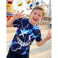 thumbnail image 5 of Aideaone 2-Pack Boys Shirts 3D Print Graphic T-Shirts Short Sleeve Kids Casual Tees Tops Size 7-14 Years, 5 of 8