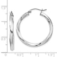 thumbnail image 3 of Sterling Silver Rhodium-plated 3.00mm Twisted Hoop Earrings, 3 of 3