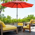 thumbnail image 2 of Outsunny 9FT 3 Tiers Patio Umbrella Outdoor Market Umbrella, Red, 2 of 10
