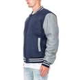 thumbnail image 2 of Victorious Men's Essential Melton Varsity Jacket Navy/Grey JK5073 Small, 2 of 4