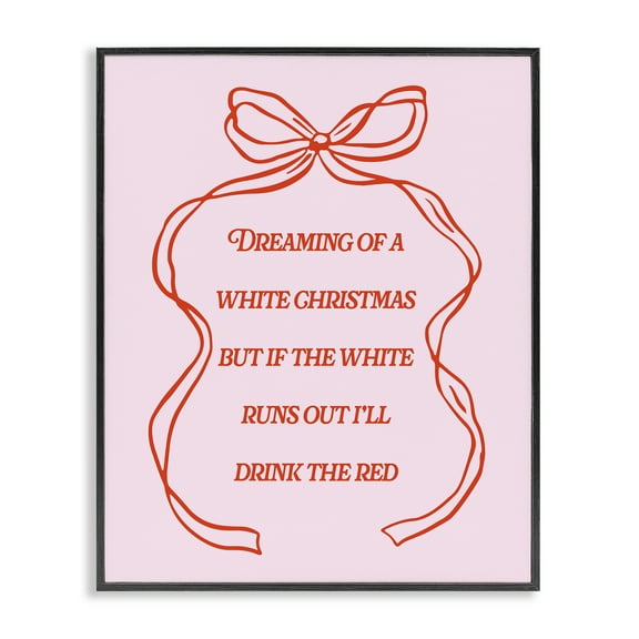 Stupell Industries White & Red Christmas Wine Holiday Painting Black Framed Art Print Wall Art, 11 x 14