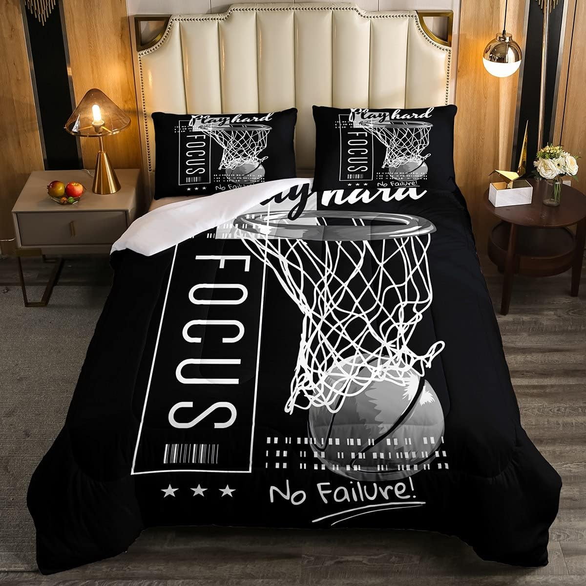 YST Passionate Basketball Sports Comforter Set Goal from Hoop Down