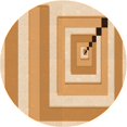 thumbnail image 1 of Ahgly Tapis Rond Lavable en Machine Intérieur Transitionnel Orange Néon, 7 Pieds Rond, 1 of 7