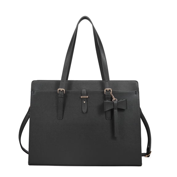 SYMMEXA Laptop Bag for Women PU Tote Bag Lightweight Business Office Handbag Work Bag Waterproof Shoulder Briefcase
