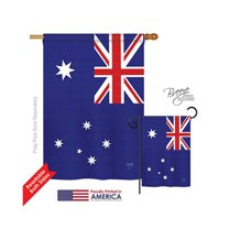 Breeze Decor 08122 Australia 2-Sided Vertical Impression House Flag - 28 x 40 in.