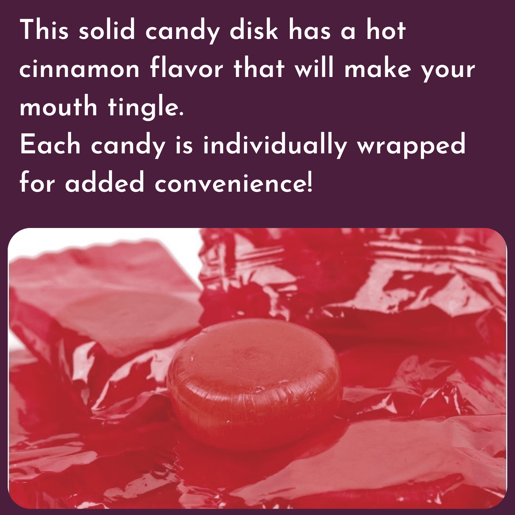 WinCrest Cinnamon Disks - Wrapped Hard Candy - 5 Lb Case